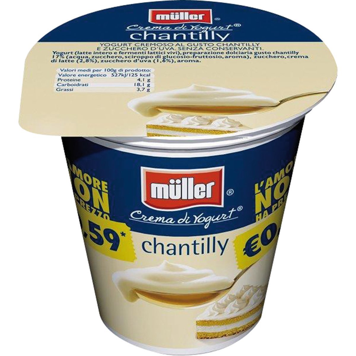 MULLER Crema Di Yogurt Chantilly 125 GR Basko