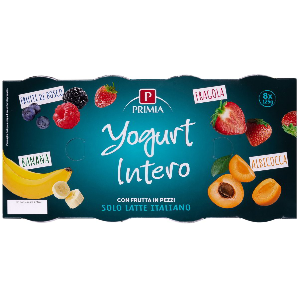 Primia Yogurt Intero Alla Frutta Kg Fragola Albicocca Banana E Frutti