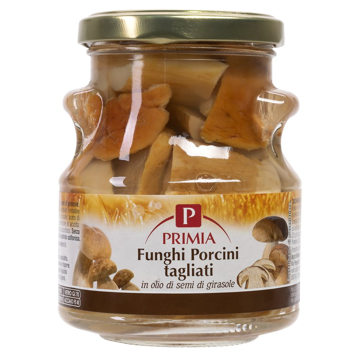 Primia Funghi Porcini Tagliati Gr Olio Di Semi Di Girasole Basko