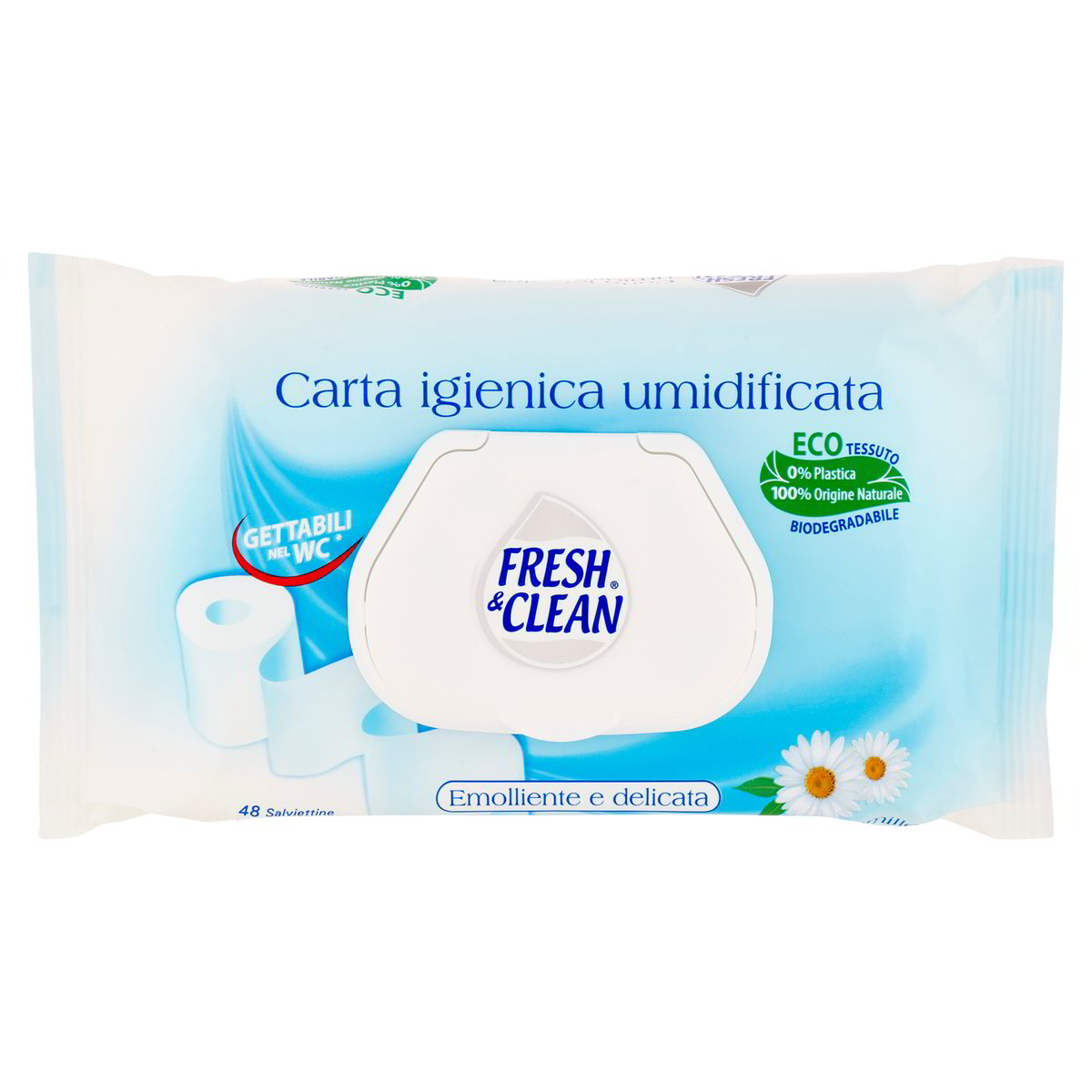 FRESH CLEAN Carta Igienica Umidificata Camomilla Emolliente E