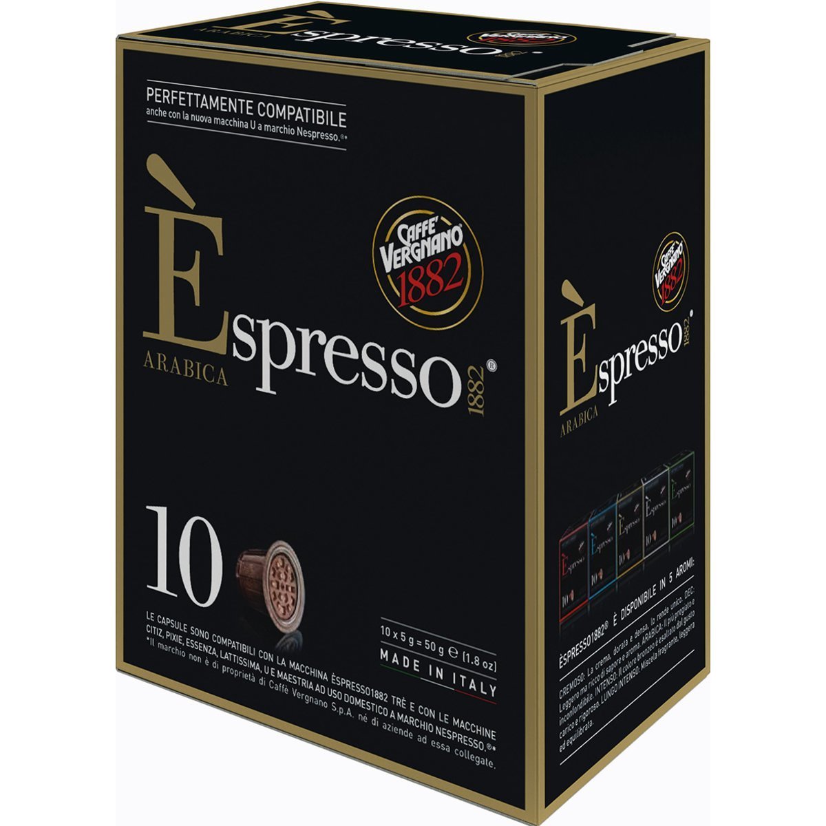 10 Capsule Compatibili Nespresso Caffe' Vergnano Èspresso Arabica