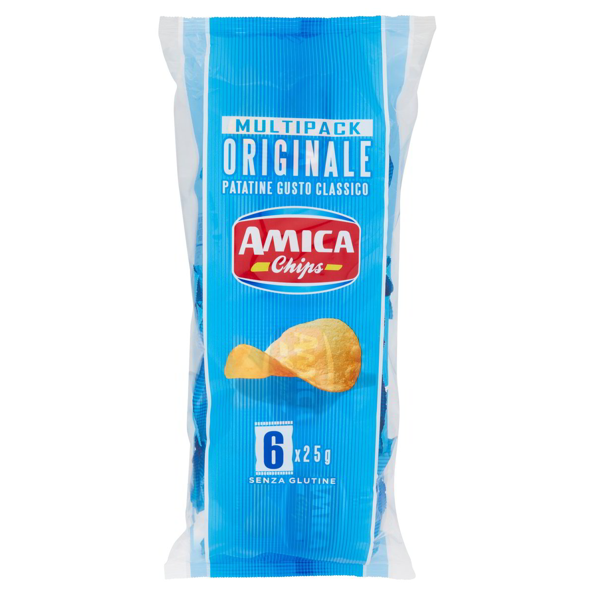 AMICA CHIPS Patatine Classiche 150 GR 6 Pezzi Senza Glutine Basko