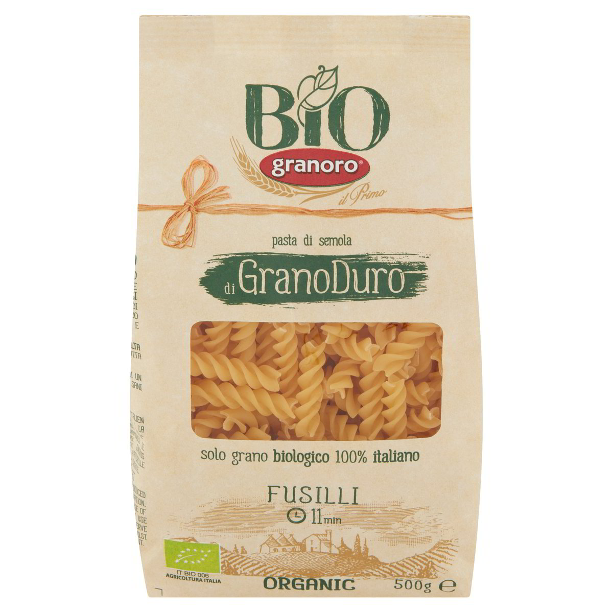 Granoro Bio Pasta Di Semola Di Grano Duro Fusilli Gr Grano Biologico Italiano Basko